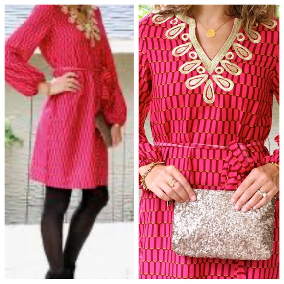 🌸SOLD🌸MUDPIE Corrine Dress / Tunic Cranberry M - Picture 3 of 10